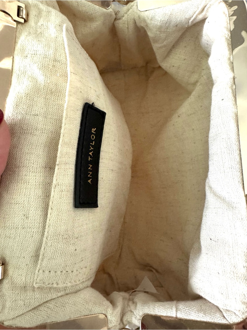 NWOT Ann Taylor Studio Sequin Clutch Bag Ivory Gold Occasion Elegant Bridal Chic - Picture 7 of 8